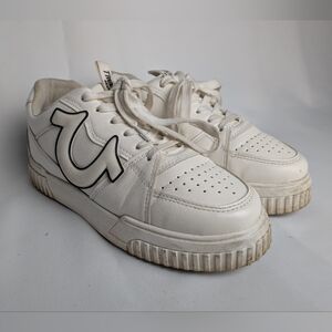 True Religion Sneaker Women Size 7 Flat Lace Up Shoes White Color